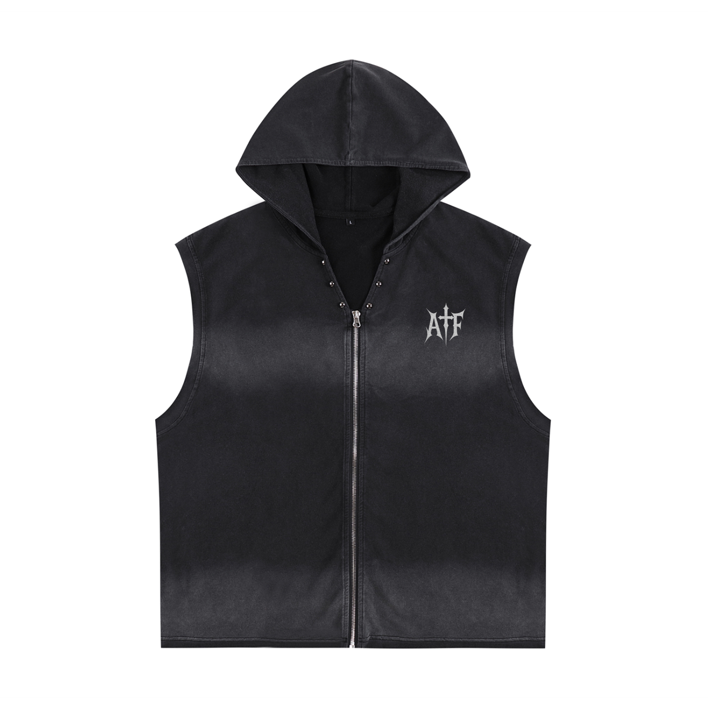 Vintage Washed Zip-Up Hooded Tank Top