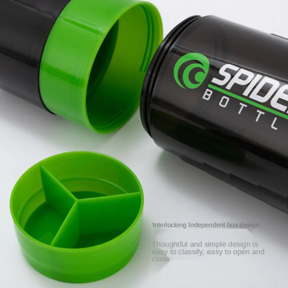 SPIDER bottle 3 Layer Sports Shaker Bottle Protein Shaker