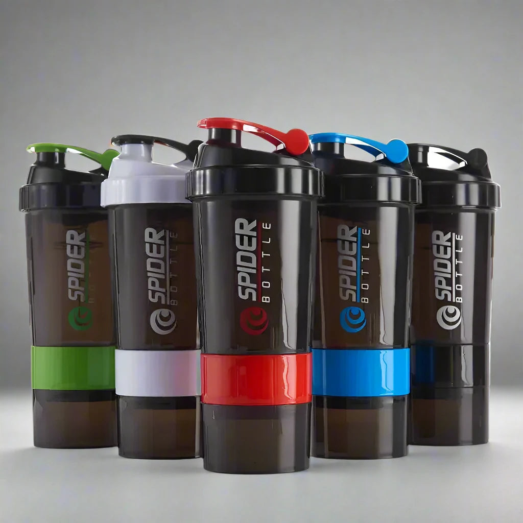 SPIDER bottle 3 Layer Sports Shaker Bottle Protein Shaker