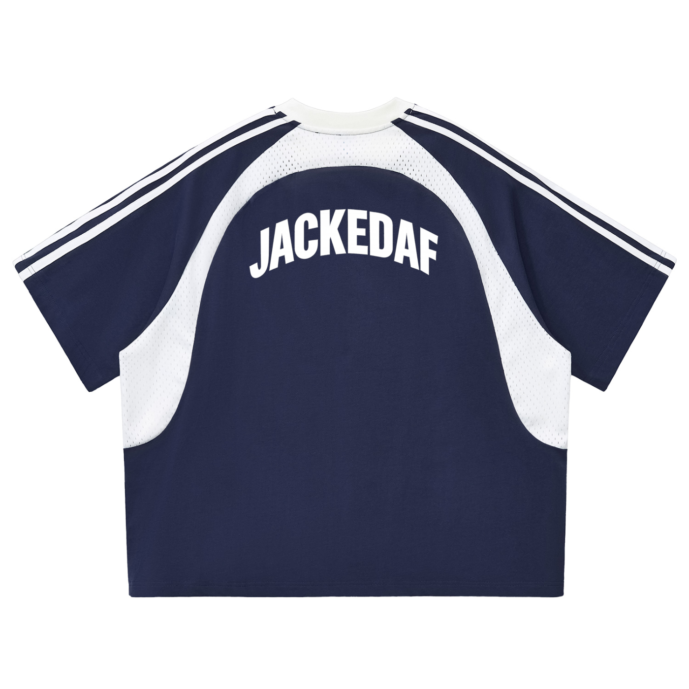 Contrast Stripes Panel Mesh T-shirt