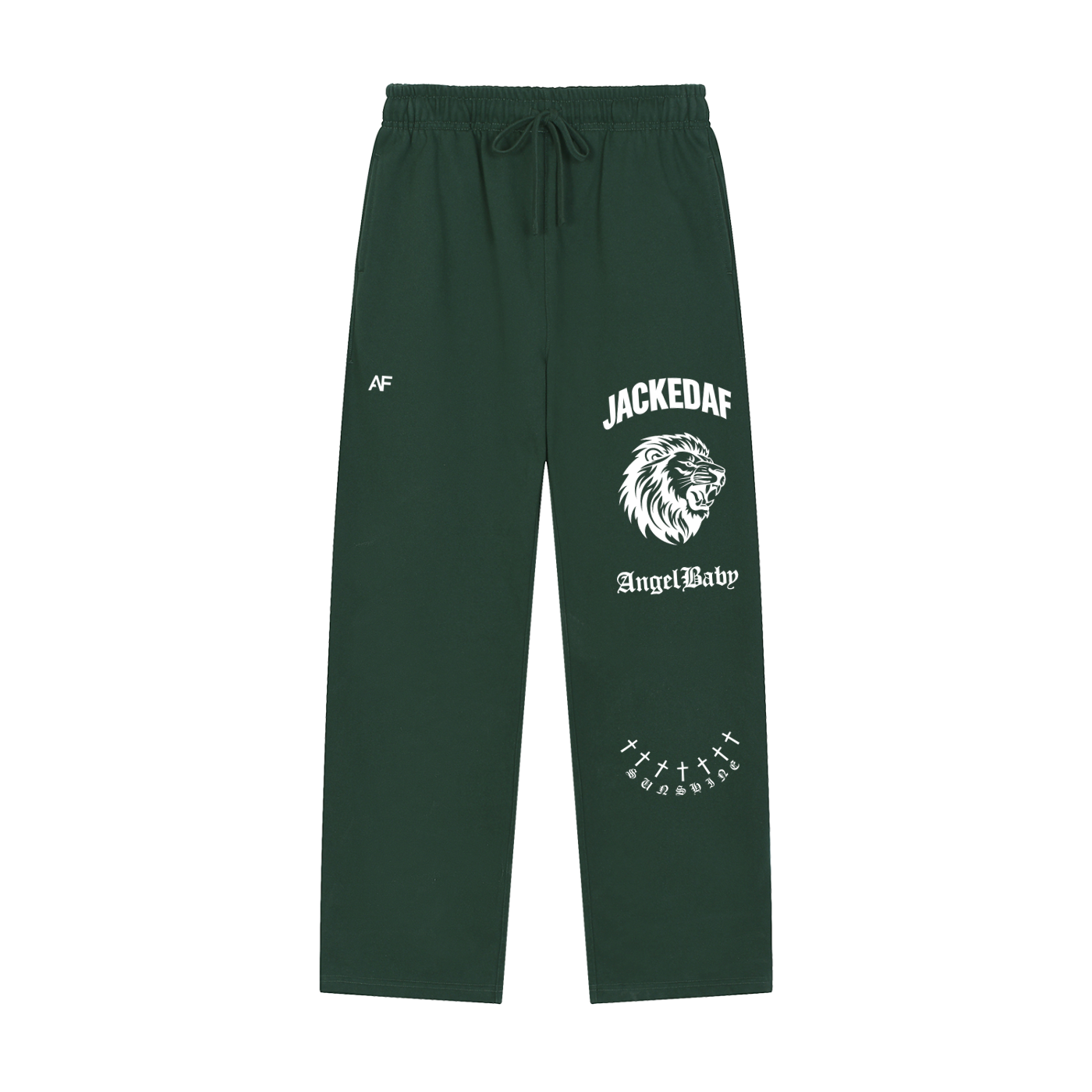 Solid Color Straight-Leg Sweatpants