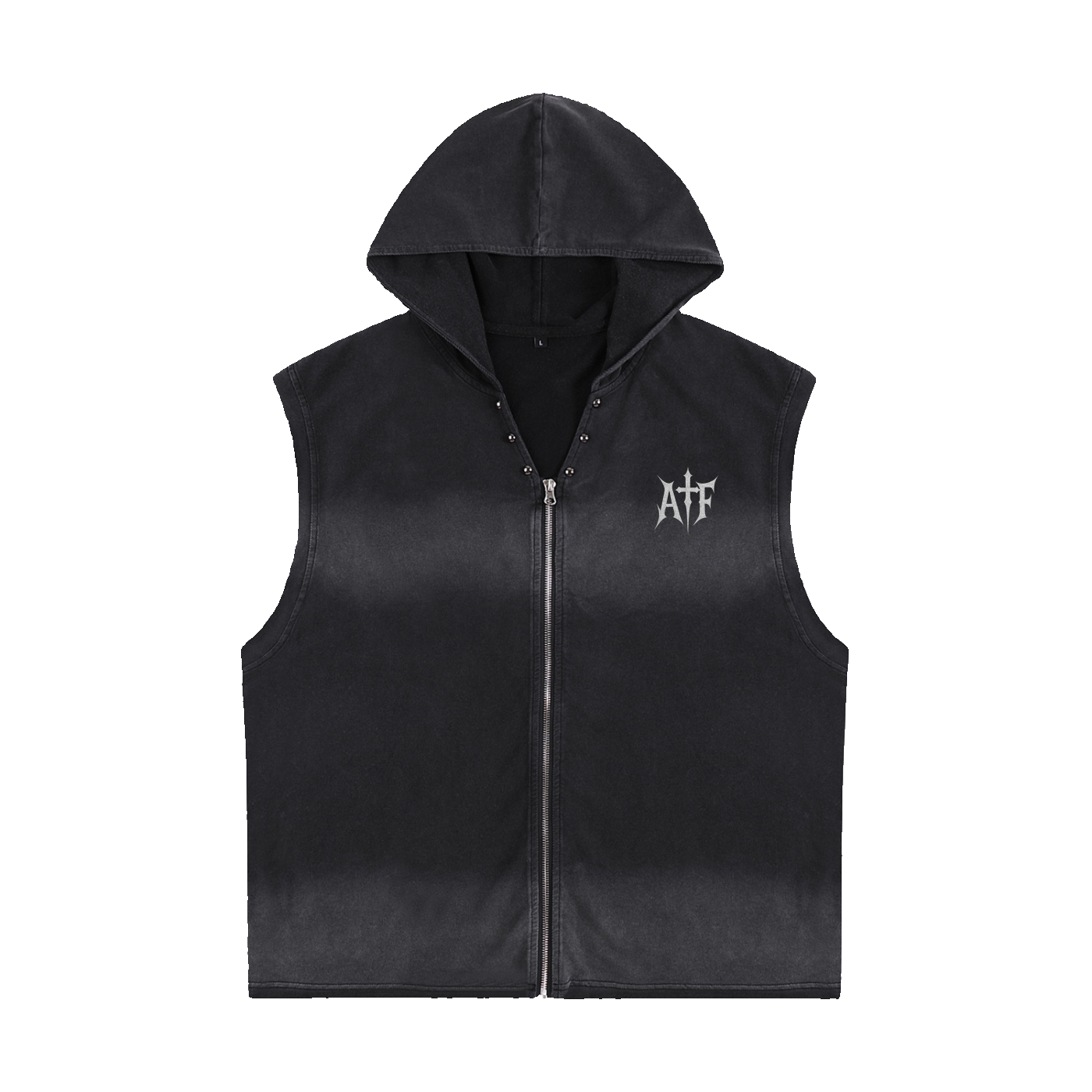 Vintage Washed Zip-Up Hooded Tank Top