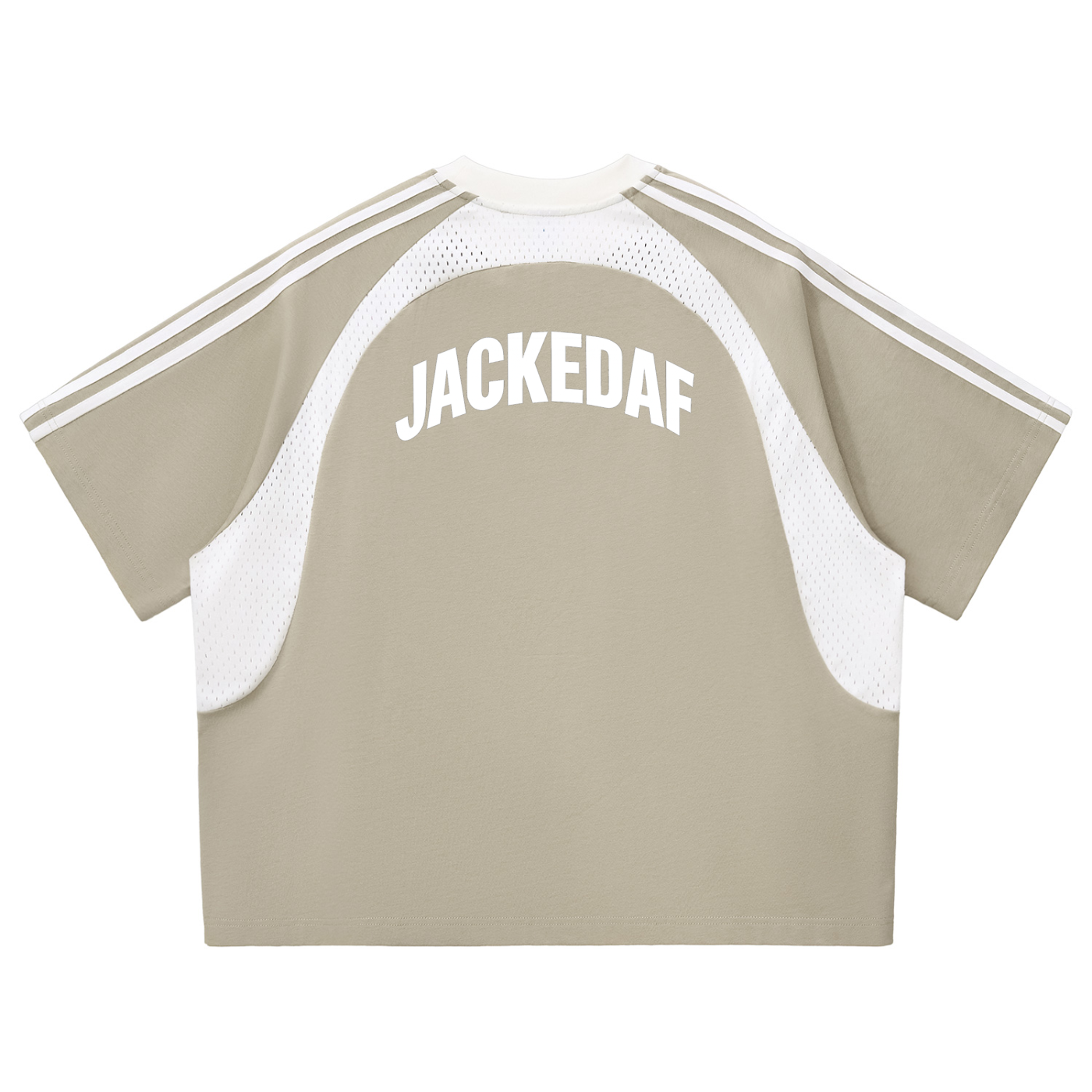 Contrast Stripes Panel Mesh T-shirt