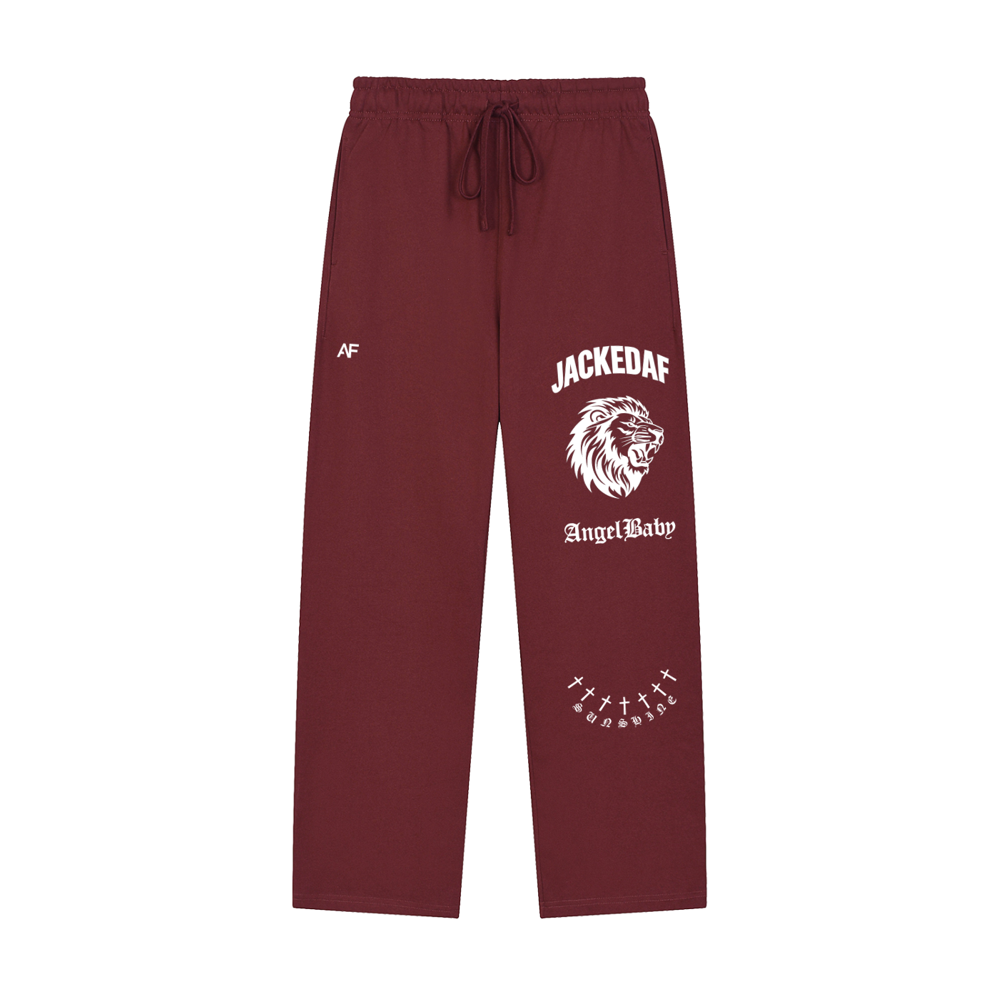Solid Color Straight-Leg Sweatpants