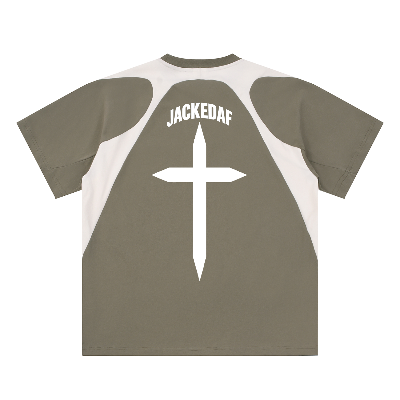 Contrast Panel Cotton T-Shirt