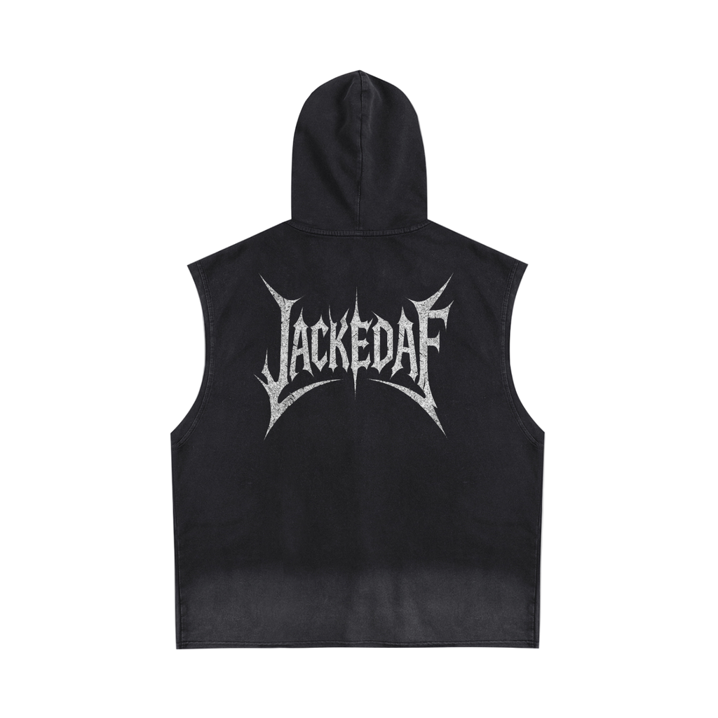 Vintage Washed Zip-Up Hooded Tank Top