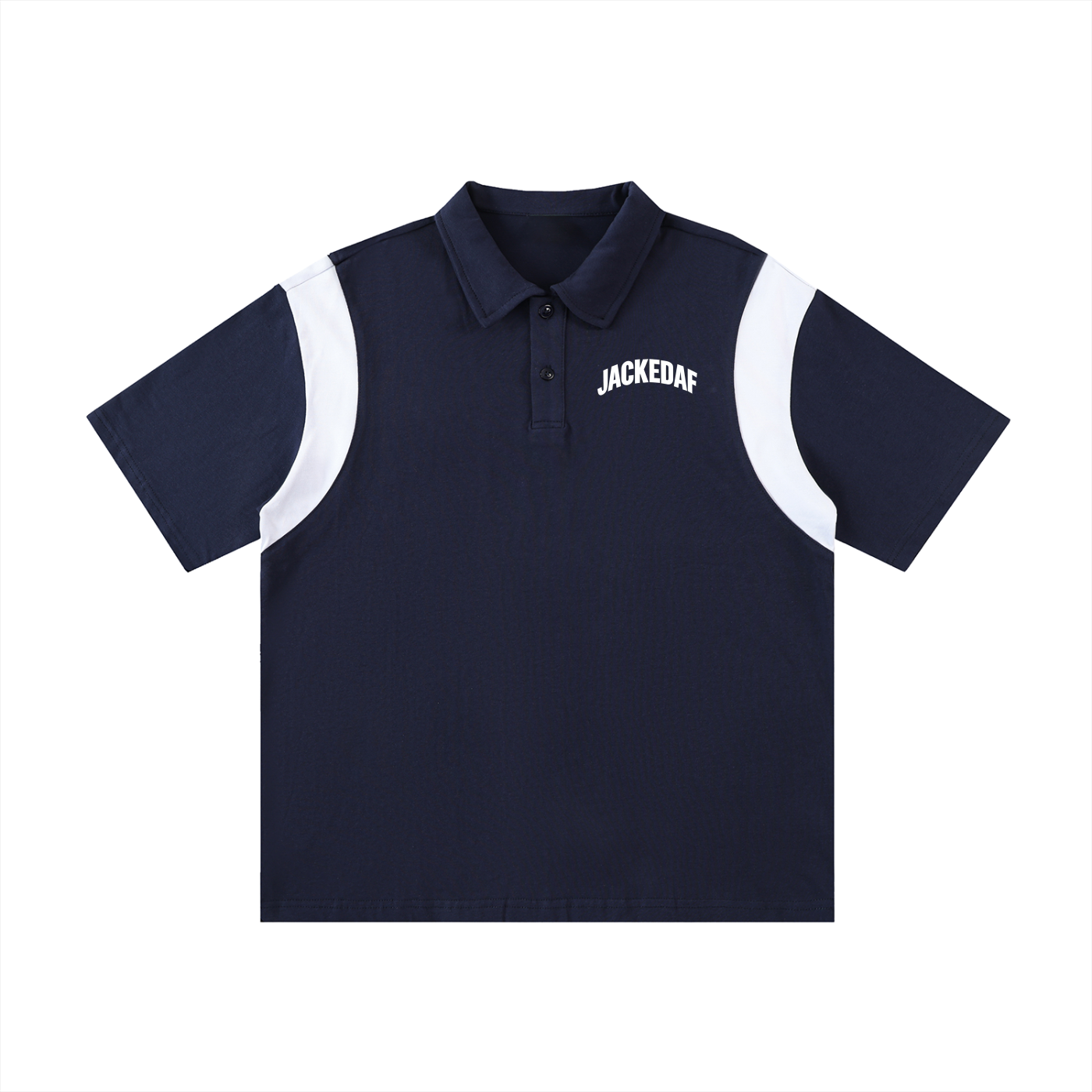 Contrast Panel Cotton Polo Shirt