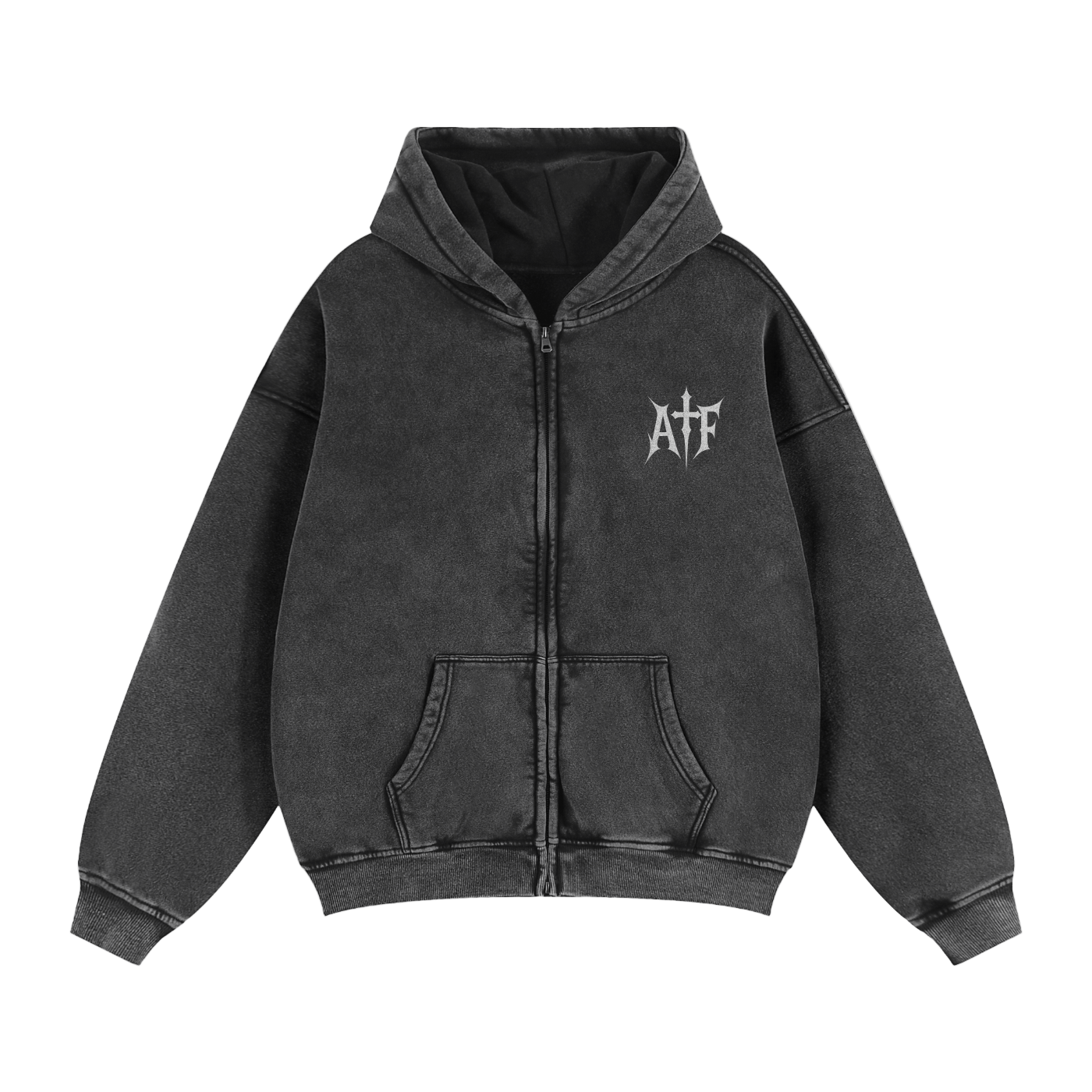 Zip-Through Boxy Fleece Hoodie