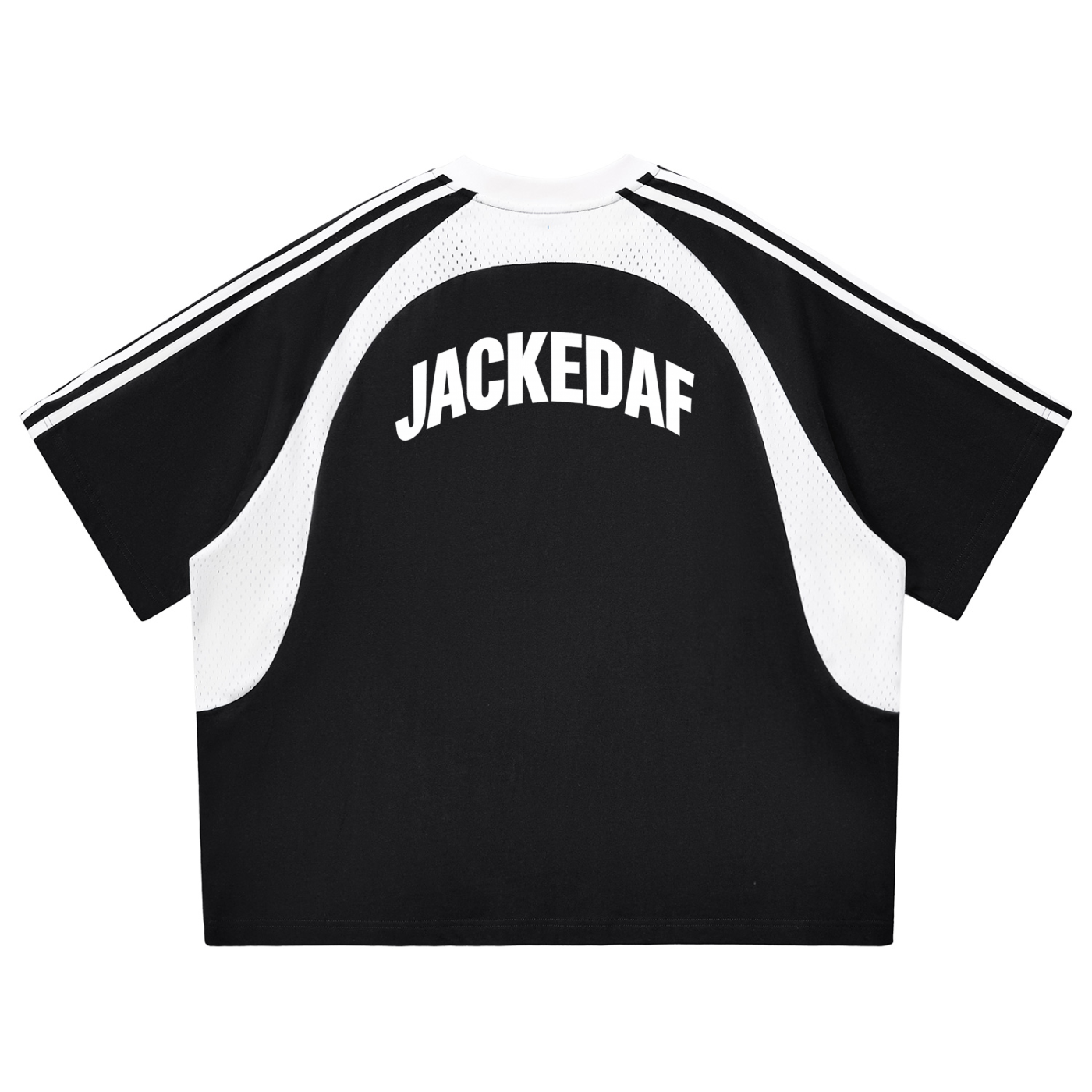 Contrast Stripes Panel Mesh T-shirt