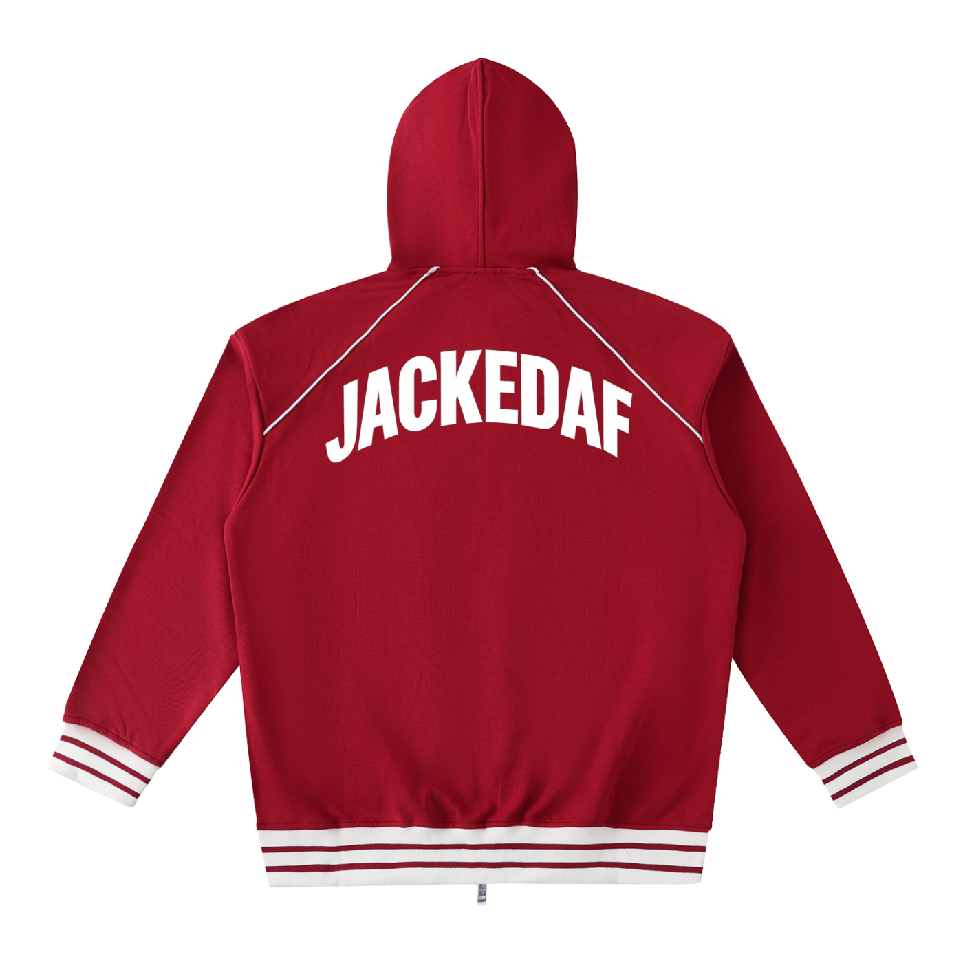 Striped Trim Zip-Up Hoodie