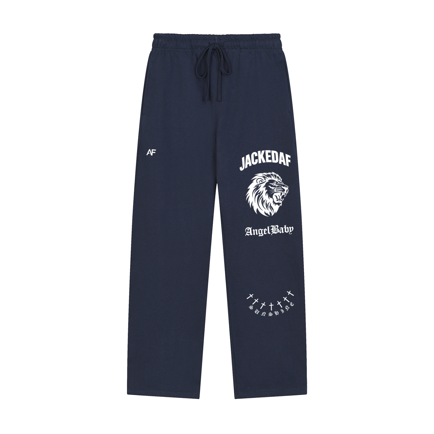 Solid Color Straight-Leg Sweatpants