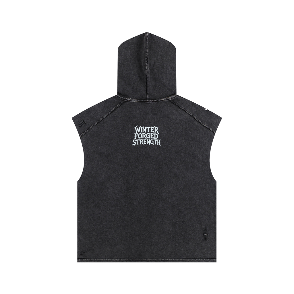 Snow Washed Boxy Hooded Tank Top
