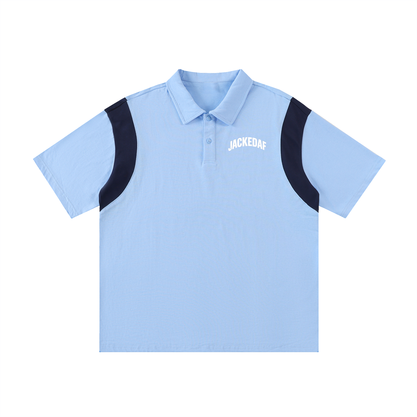 Contrast Panel Cotton Polo Shirt