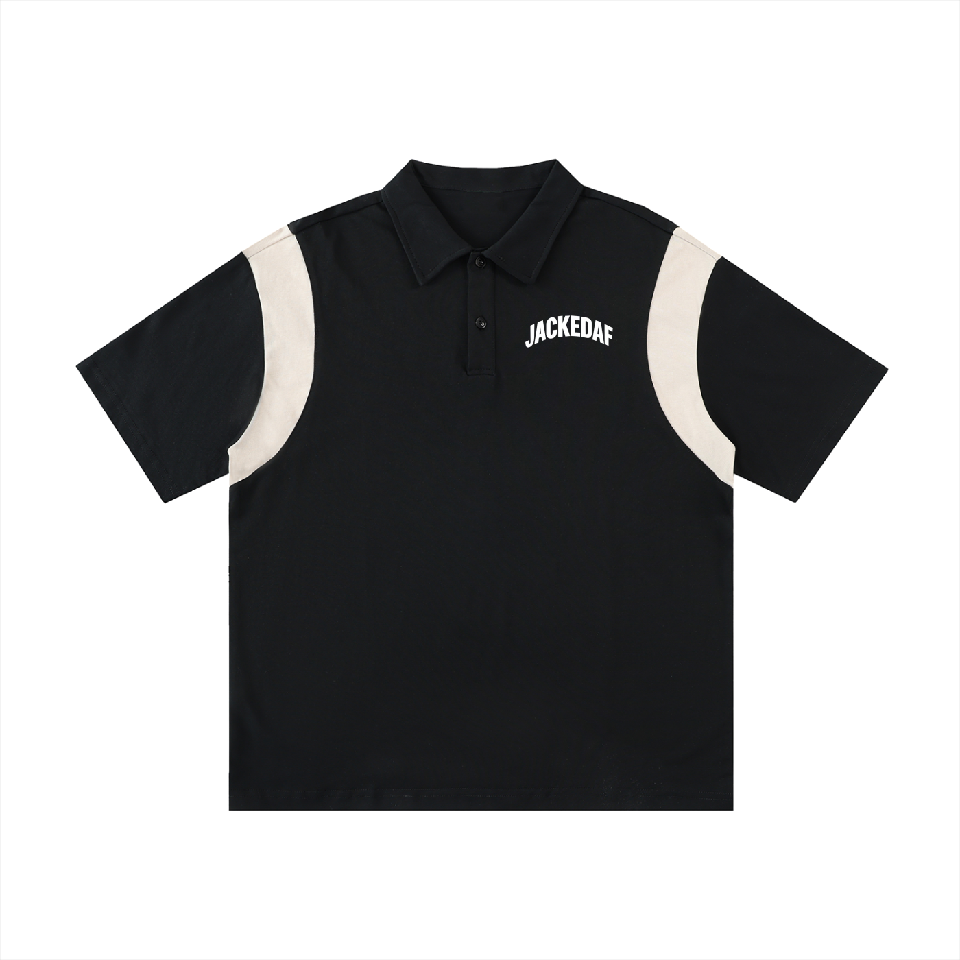 Contrast Panel Cotton Polo Shirt